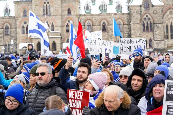 December 2023 Ottawa Canada Solidarity Rally Hostages Support Israel War — Foto de Stock