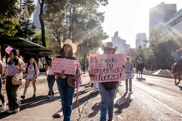 People March Support International Women Day Mexico City Mexico — Stock Photo, Image