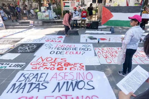 Puebla Mexico 16Th March 2024 Pro Palestine Rally Took Place Stock Photo