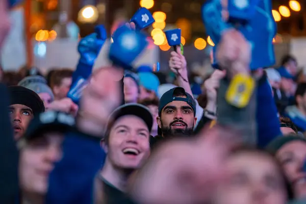 Toronto Ontario Canada April 2024 Fans Gather Maple Leaf Square — Stock Photo, Image