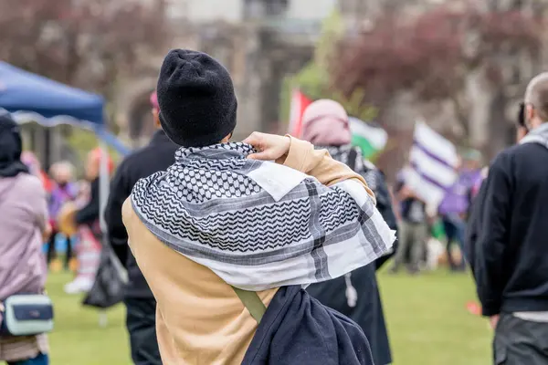 Studenter Vid University Toronto Ockuperar Campus Med Ett Pro Palestinskt Royaltyfria Stockfoton