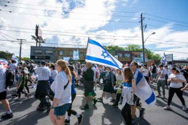Toronto, Kanada - 9 Haziran 2024: UJA (Birleşik Yahudi Temyiz) İsrail için yürüyüş Toronto etkinliği 