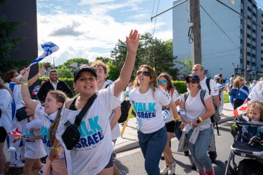 Toronto, Kanada - 9 Haziran 2024: UJA (Birleşik Yahudi Temyiz) İsrail için yürüyüş Toronto etkinliği 