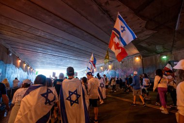 Toronto, Kanada - 9 Haziran 2024: UJA (Birleşik Yahudi Temyiz) İsrail için yürüyüş Toronto etkinliği 