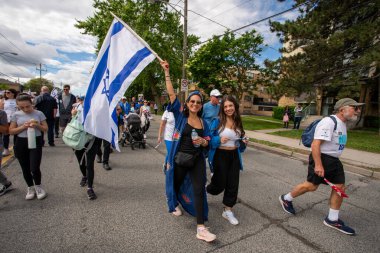 Toronto, Kanada - 9 Haziran 2024: UJA (Birleşik Yahudi Temyiz) İsrail için yürüyüş Toronto etkinliği 