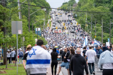 Toronto, Kanada - 9 Haziran 2024: UJA (Birleşik Yahudi Temyiz) İsrail için yürüyüş Toronto etkinliği 