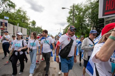 Toronto, Kanada - 9 Haziran 2024: UJA (Birleşik Yahudi Temyiz) İsrail için yürüyüş Toronto etkinliği 