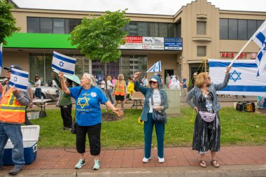 Toronto, Kanada - 9 Haziran 2024: UJA (Birleşik Yahudi Temyiz) İsrail için yürüyüş Toronto etkinliği 