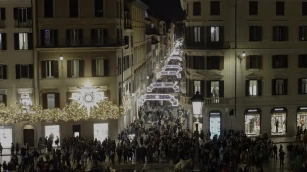 Rome Italië December 2022 Het Centrum Van Stad Spaanse Trappen — Stockvideo