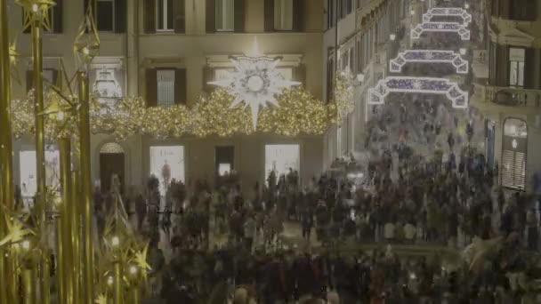 Rome Italy December 2022 City Center Spanish Steps Del Corso — Stock Video