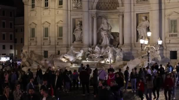Rome Italie Mars 2023 Zone Piétonne Fontaine Trevi Bondée Citoyens — Video