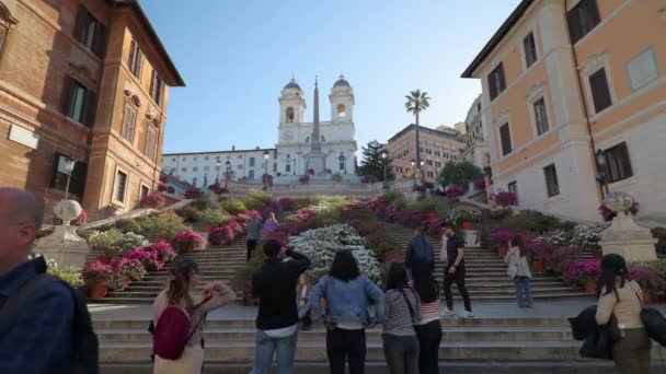 Place Espagnole Avec Bel Escalier Trinit Dei Monti Mis Place — Video