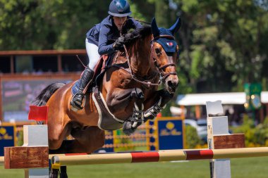 Roma, İtalya. 27 Mayıs 2023. Jessica Springsteen (ABD) 90 CSIO ROMA 2023, CSIO5 Uluslar Kupası - 1.55 m - 110.000 EUR - LR - LORO PIANA TROPHY, Roma, İtalya Piazza di Siena 'da.
