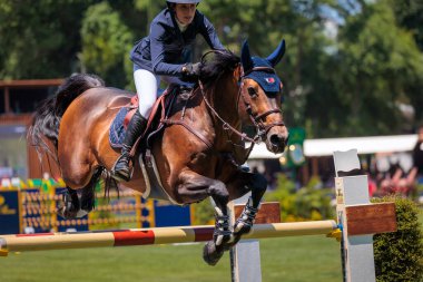 Roma, İtalya. 27 Mayıs 2023. Jessica Springsteen (ABD) 90 CSIO ROMA 2023, CSIO5 Uluslar Kupası - 1.55 m - 110.000 EUR - LR - LORO PIANA TROPHY, Roma, İtalya Piazza di Siena 'da.