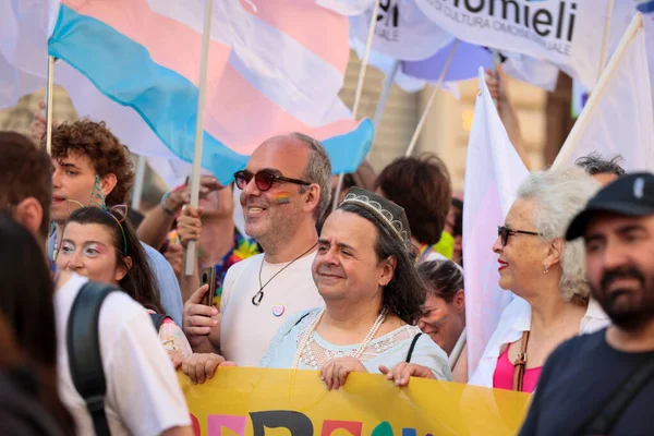 Roma Itália Junho 2023 Grande Parada Orgulho Gay Pelas Ruas — Fotografia de Stock