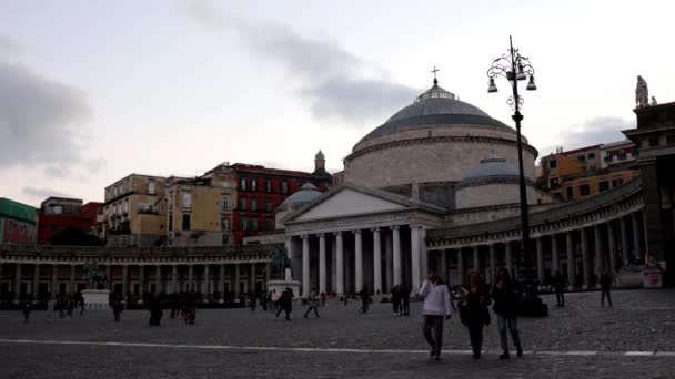 Νάπολη Ιταλία Ιανουαρίου 2023 Piazza Plebiscito Στο Ιστορικό Κέντρο Της — Αρχείο Βίντεο
