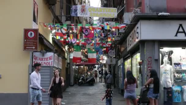 Neapel Italien Juni 2023 Stadslivet Gatorna Den Historiska Stadskärnan Folk — Stockvideo