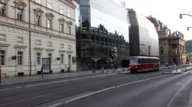 View of the Charles Bridge at dusk. Cityscape of Prague, Czechia.