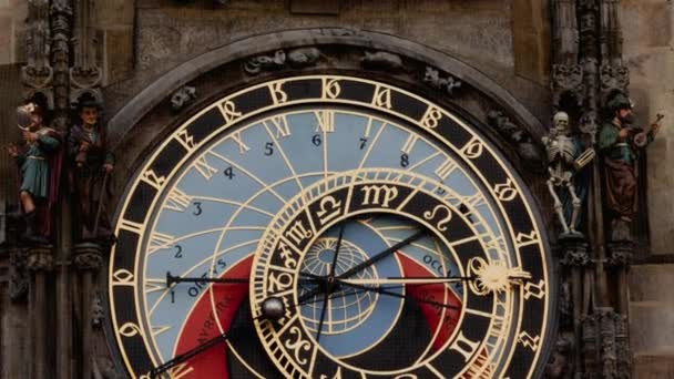 Praga Tchecoslováquia Julho 2023 Relógio Astronômico Praga Monumento Científico Período — Vídeo de Stock
