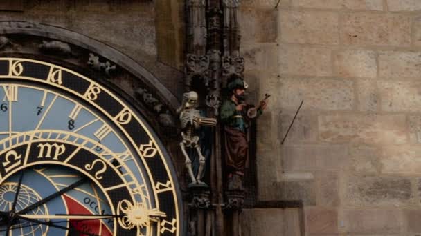 Prague Czechia July 2023 Prague Astronomical Clock Scientific Monument Medieval — Stock Video