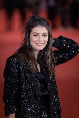 Roma, İtalya - 20 Ekim 2023: Alessandra Mastronardi, Maria Callas Lettere filminin kırmızı halısına katılıyor..