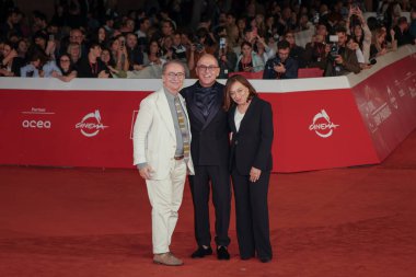 Roma, İtalya - 22 Ekim 2023: Ferzan Özpetek, Oditoryum Parco della Musica 'daki 2023 Roma Film Festivali' nde kırmızı halıya katıldı..