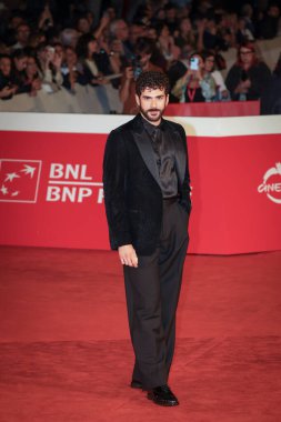 Roma, İtalya - 22 Ekim 2023: Andrea Di Luigi, Parco della Musica Konser Salonu 'ndaki 2023 Roma Film Festivali' nde kırmızı halıya katıldı..