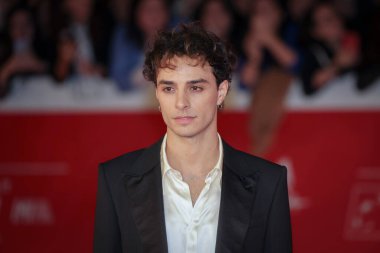 Roma, İtalya - 22 Ekim 2023: Damiano Gavino, Parco della Musica Konser Salonu 'ndaki 2023 Roma Film Festivali' nde kırmızı halıya katıldı..
