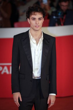 Roma, İtalya - 22 Ekim 2023: Damiano Gavino, Parco della Musica Konser Salonu 'ndaki 2023 Roma Film Festivali' nde kırmızı halıya katıldı..