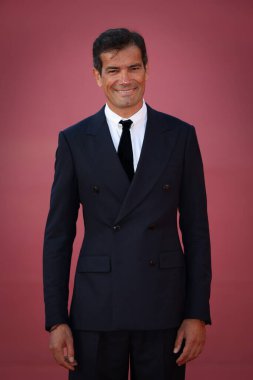 Roma, İtalya - 22 Ekim 2023: Marco Bonini, Parco della Musica Konser Salonu 'ndaki 2023 Roma Film Festivali' nde kırmızı halıya katıldı..