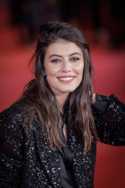 Roma, İtalya - 20 Ekim 2023: Alessandra Mastronardi, Maria Callas Lettere filminin kırmızı halısına katılıyor..