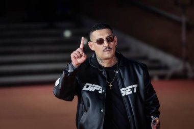 Roma, İtalya, 27 Ekim 2023: Noyz Narcos ve Ludovica Melisurgo, Roma Film Festivali 'nin 18.