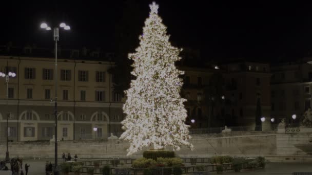 Rome Italie Décembre 2023 Nouvel Arbre Noël Plein Lumières Colorées — Video