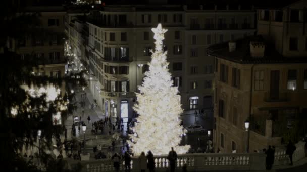 Rzym Włochy Grudnia 2023 Nowe Choinki Pełne Świateł Dekoracji Oświetlają — Wideo stockowe