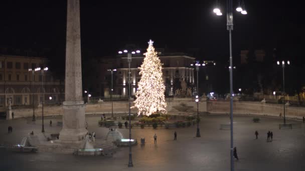 Rome Italy December 2023 New Christmas Tree Full Colored Lights — Stock Video
