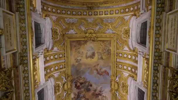 Het Interieur Van Basiliek Dei Santi Ambrogio Carlo Del Corso — Stockvideo