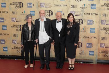 Roma, İtalya - 3 Mayıs 2024: (2 Mayıs 2024) Fredo Valla, Giorgio Diritti ve konukları Roma, İtalya 'daki Cinecitta Stüdyoları' nda düzenlenen David di Donatello 2024 ödül törenine katıldılar..