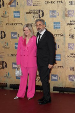 Roma, İtalya - 3 Mayıs 2024: Roma, İtalya 'da Sinema Stüdyoları' nda 2024 David di Donatello ödül töreninin kahramanları.