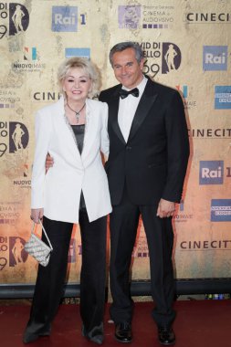 Roma, İtalya - 3 Mayıs 2024: Roma, İtalya 'da Sinemada David di Donatello ödül töreninin kırmızı halı kahramanları.