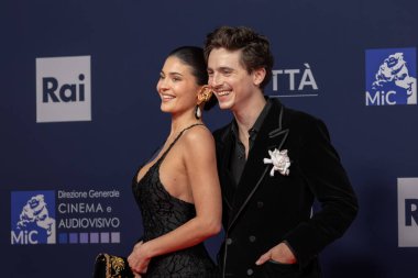 Roma, İtalya - 7 Mayıs 2025: Timothee Chalamet ve Kylie Jenner, Cinecitta Stüdyoları 'ndaki 70..