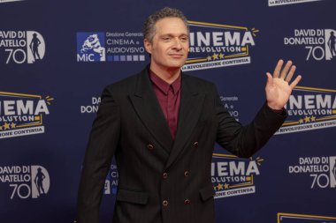 Roma, İtalya - 7 Mayıs 2025: Claudio Santamaria, Cinecitta Stüdyoları 'nda 70..