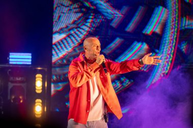 Roma, İtalya - 31 Mayıs 2025: Sud Sound System grubu Parco degli Acquedotti 'de düzenlenen ücretsiz müzik etkinliği sırasında sahne aldı.