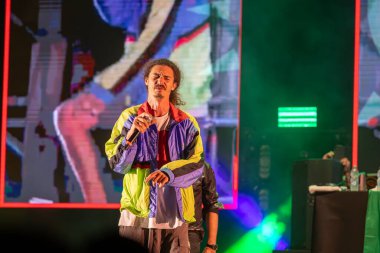 Roma, İtalya - 31 Mayıs 2025: Sud Sound System grubu Parco degli Acquedotti 'de düzenlenen ücretsiz müzik etkinliği sırasında sahne aldı.