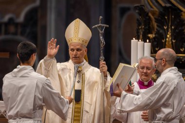 Vatican City - June 15, 2025: On the Solemnity of the Most Holy Trinity, Pope Leo XIV presides over the Mass in the Vatican Basilica for the Jubilee of Sport.