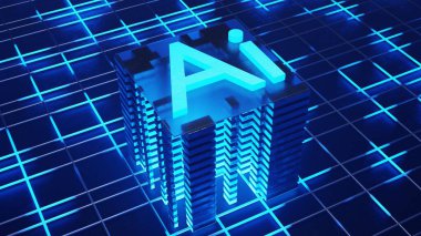 Ai. Yapay zeka. Merkezi işlem birimi, kuantum bilgisayarı. Veri değişimi.