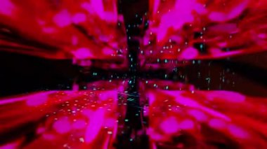 VJ döngü animasyonu. Kamera kübik veri dizisinde uçar