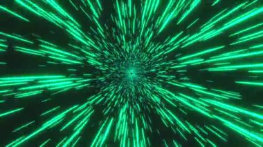 VJ döngü animasyonu. Yıldızlarla ve parlak lazer parçacıklarıyla buluşmak için uzaya uçun.