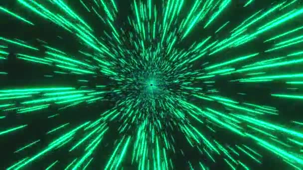 Animacja Pętli Lot Kosmos Aby Spotkać Gwiazdy Świecące Cząstki Laserowe — Wideo stockowe