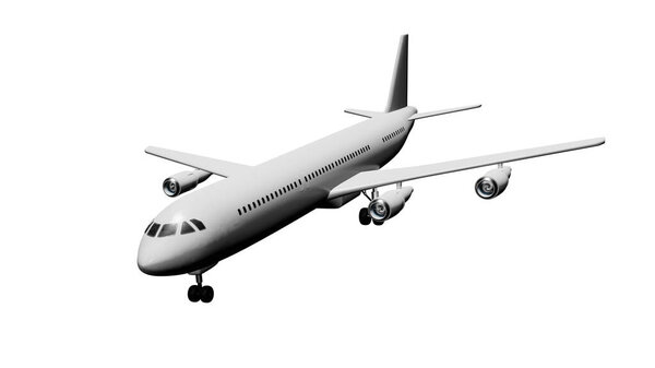 Avión Pasajeros Blanco Airbus Sobre Fondo Aislado — Foto de Stock