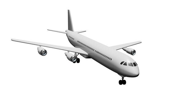 Avión Pasajeros Blanco Airbus Sobre Fondo Aislado — Foto de Stock